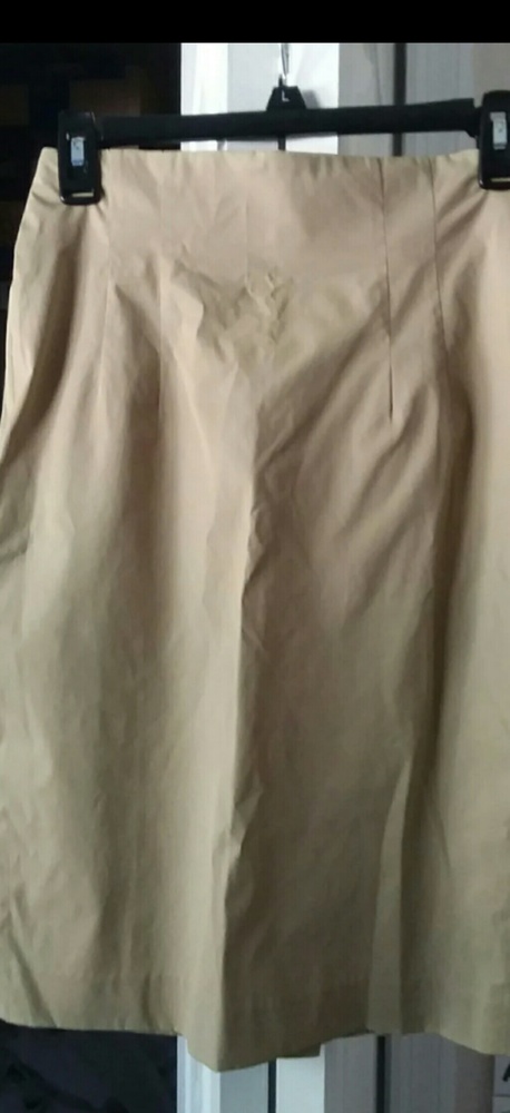 Khaki Skirt, To-the-knee, High-waisted